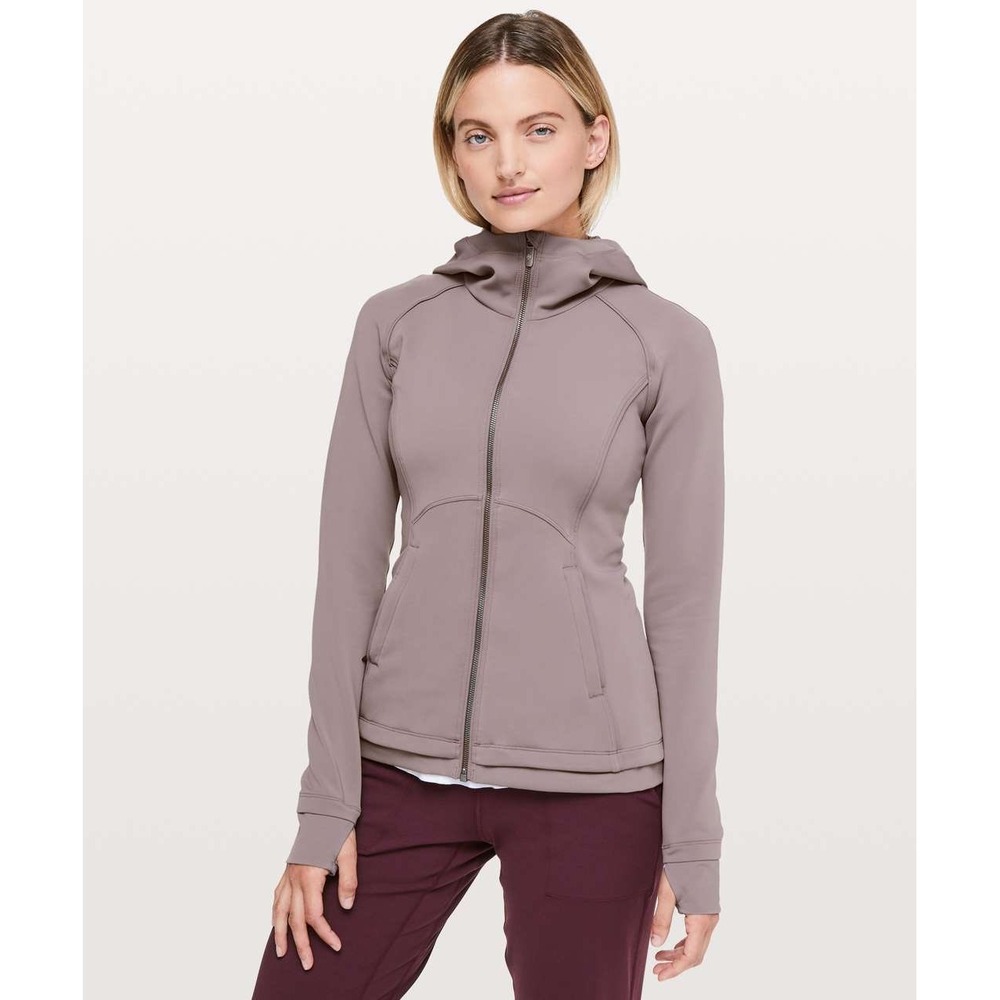 Lululemon Stopover Jacket Muted Purple Lunar Rock Hooded Thumbholes Size 2